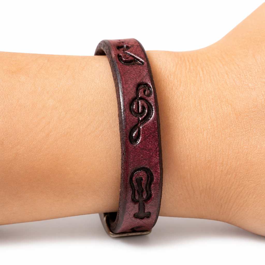 Hand Crafted Lather Bracelet for the Music Lover in your life!