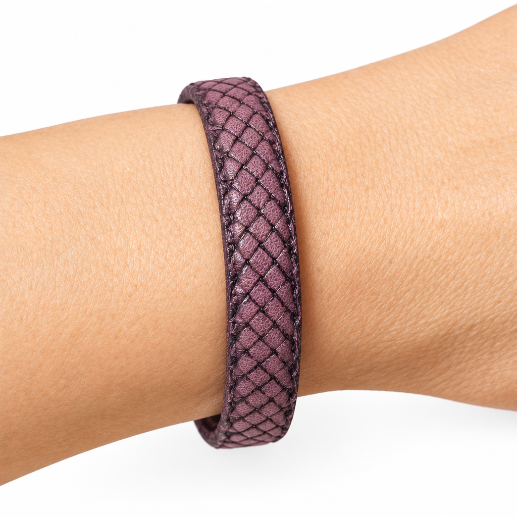 Hand Crafted Lather Bracelet - Alligator Print