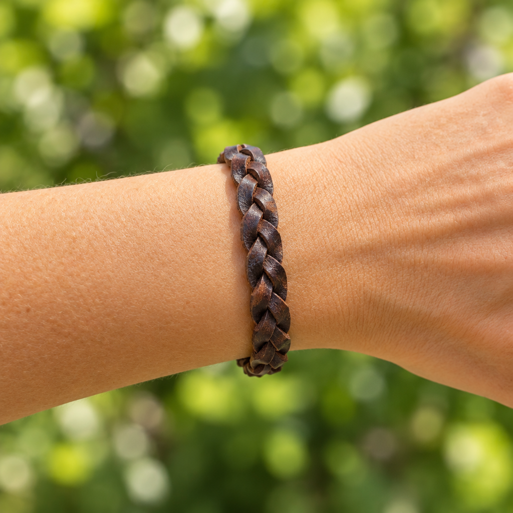 Hand Crafted Braided Leather Bracelet