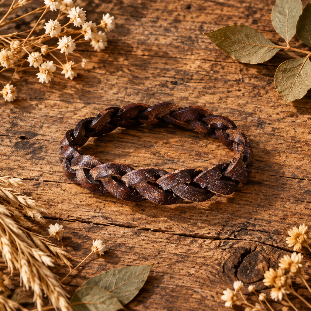 Hand Crafted Braided Leather Bracelet