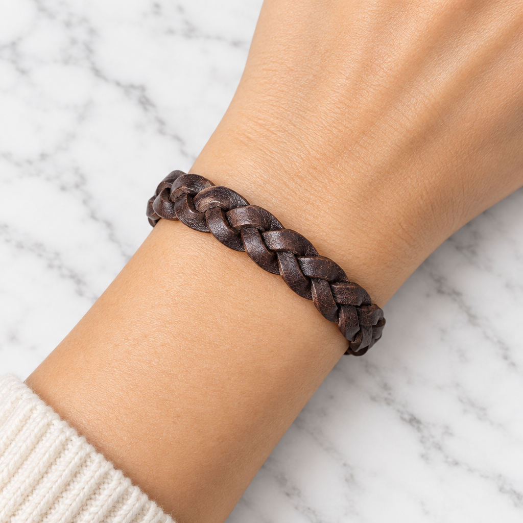 Hand Crafted Braided Leather Bracelet